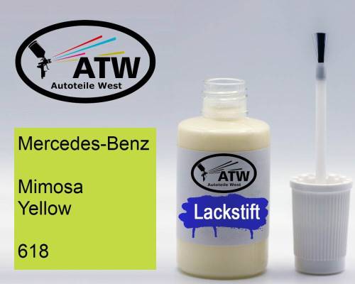 Mercedes-Benz, Mimosa Yellow, 618: 20ml Lackstift, von ATW Autoteile West.